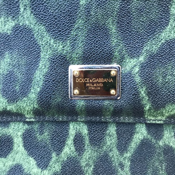 Dolce & Gabbana Women Handbag Green Animal Print M - Picture 9 of 14